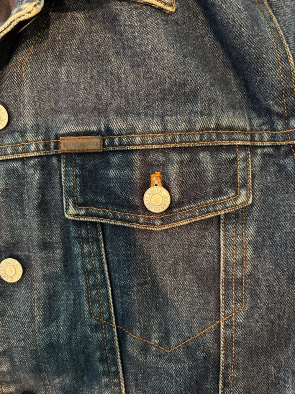 LAUREN JEANS CO. Ralph Lauren Blue Denim Padded Jacket Size Medium - Picture 4 of 13